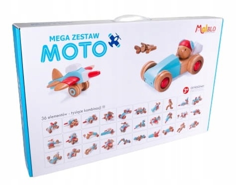 

Klocki drewniane zestaw Moto 3+ Malblo
