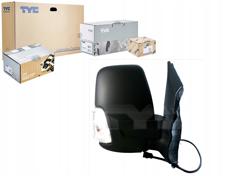 Ford Transit VI 2013-SP Zrkadlo Pravé Elektricky Ovládané S Brinkerom Biele, Konexné, Vyhrievanie