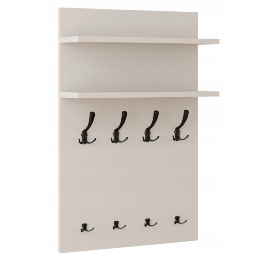 Moderní nástěnný věšák 90x60 police Kašmír Černé úchytky