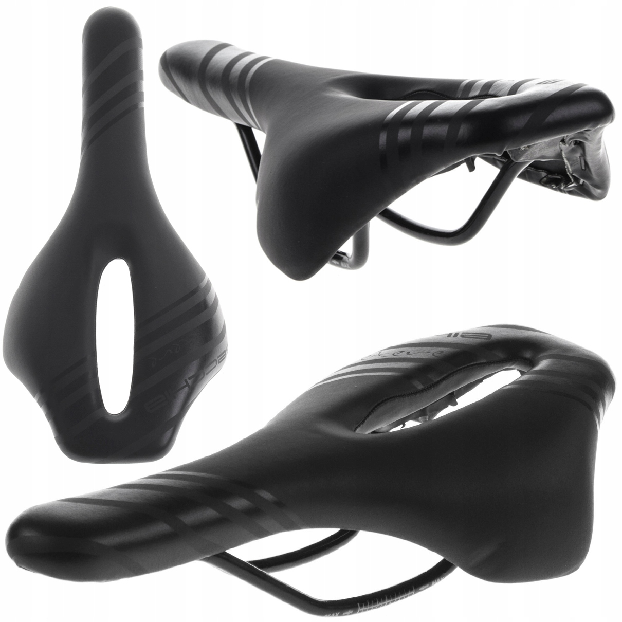 SIODEŁKO ROWEROWE MĘSKIE SZOSOWE SKÓRZANE OTWÓR