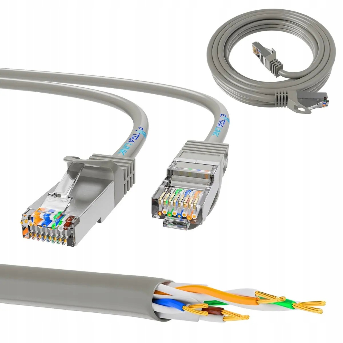 Extralink Kat. 5e Utp 1m Patchcord Lan Miedź Kabel sieciowy skrętka