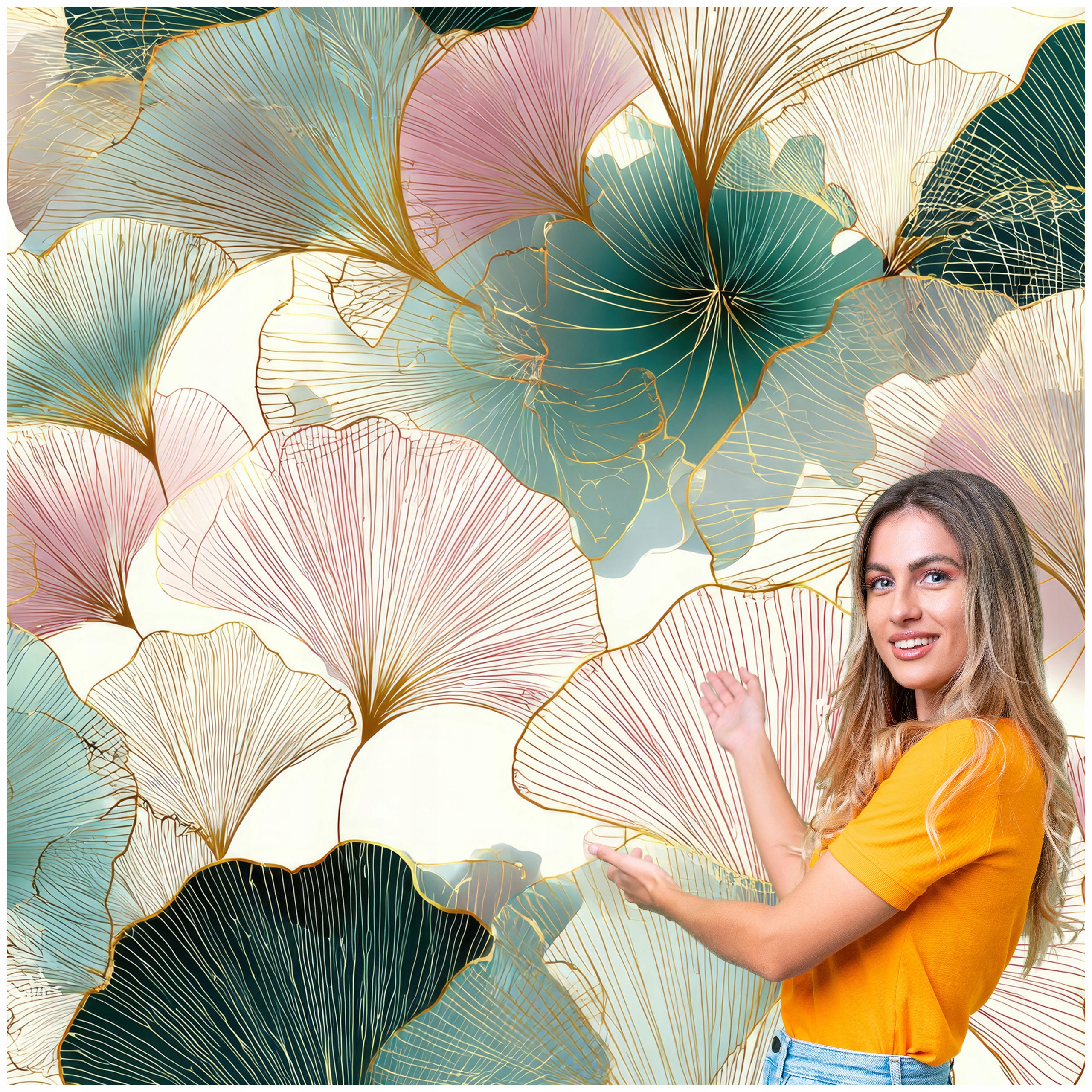 Fototapeta Salón Spálňa Ginkgo biloba Listy Príroda Boho 294x260 MILIÓNOV14W