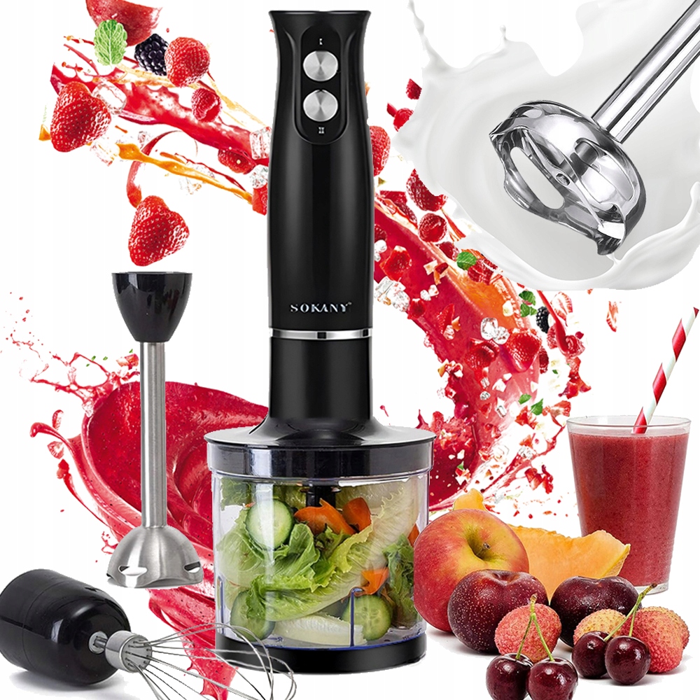 3V1 Ruční Mixér Multifunkční Sekáček Na Potraviny Nerezová Ocel 500 W