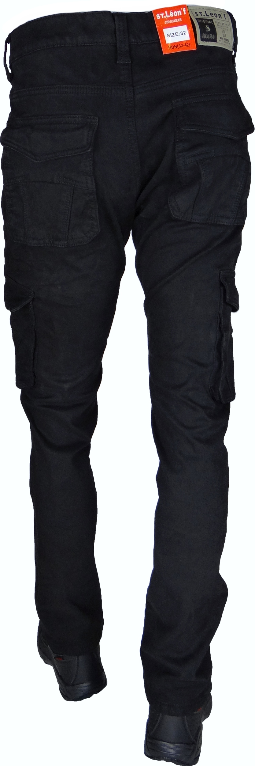 Spodnie Bojówki CZARNE r 39 L30 WORK-Y Krótsze Rozciągliwe Różne Rozmiary Fason bojówki