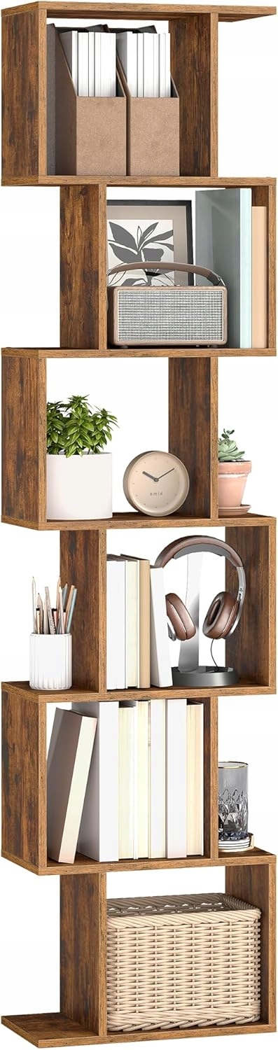 Regál Songmics 40 cm x 191 cm x 24 cm, odtiene hnedej farby