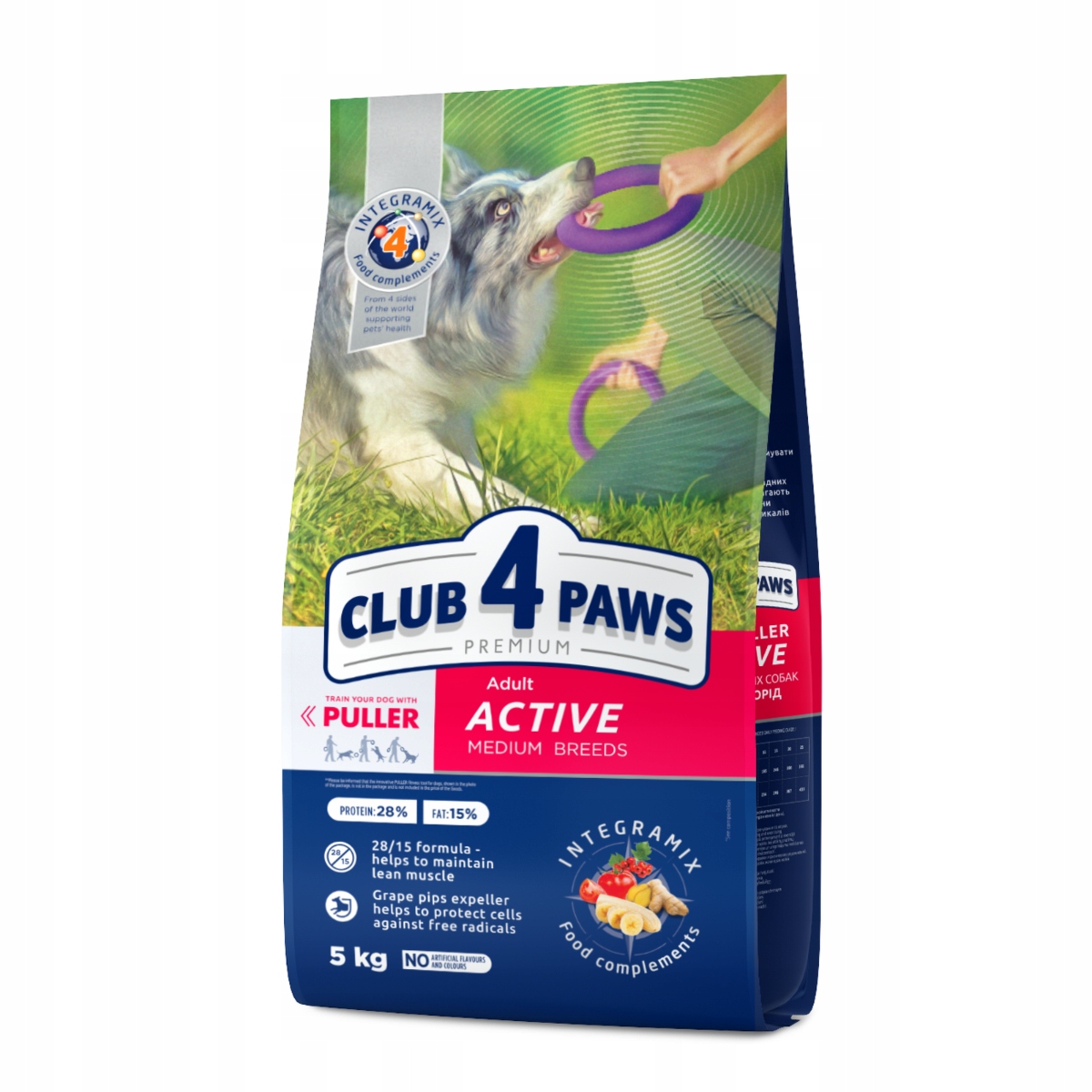 Levně Suché krmivo pro psy středních plemen „Active“ 5 kg Club 4 Paws Pro aktivní psy