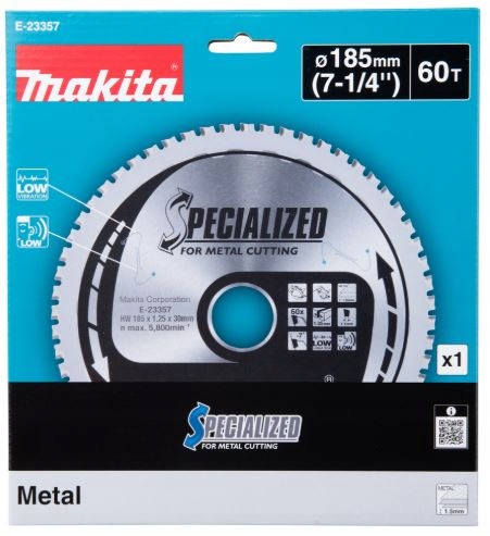 Makita kotouč pilový ocel Tct 185 x 1.25 x 30 mm 60 zubů E-23357