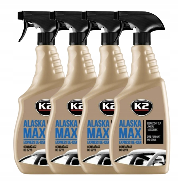 4x K2 Alaska Odmrażacz Do Szyb Spray 700ML Szybko Odmraża Mocny Na Zime