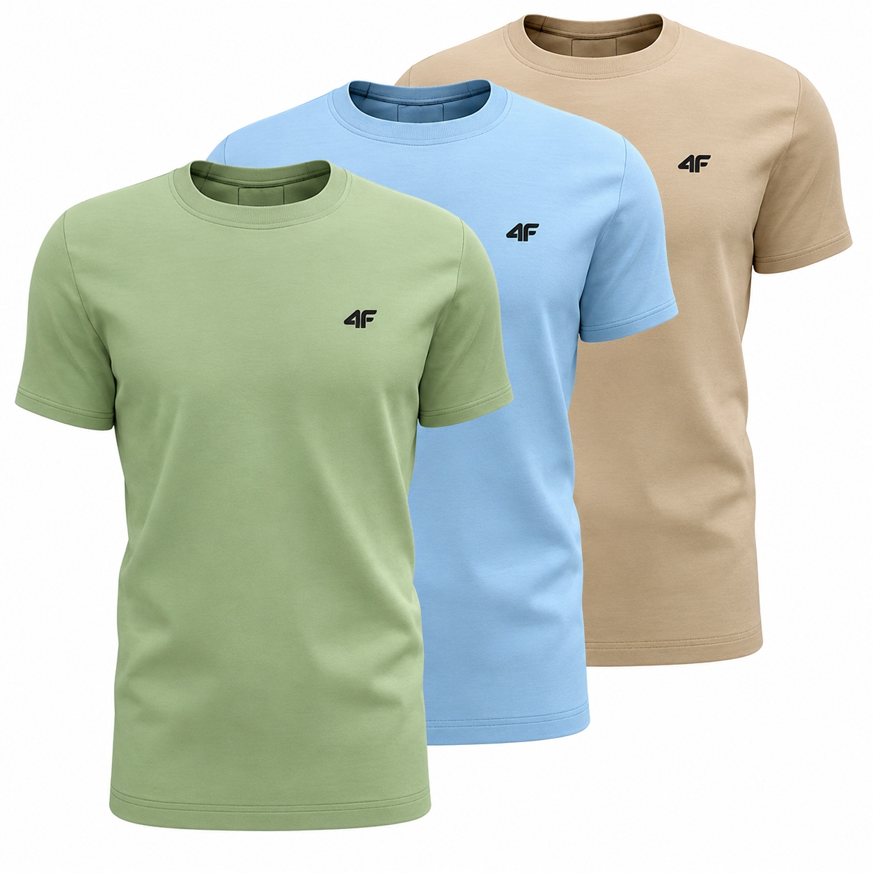 Koszulka 4F Męska T-shirt Zestaw Sportowy Bawełniany Komplet 3PAK Limit 5XL
