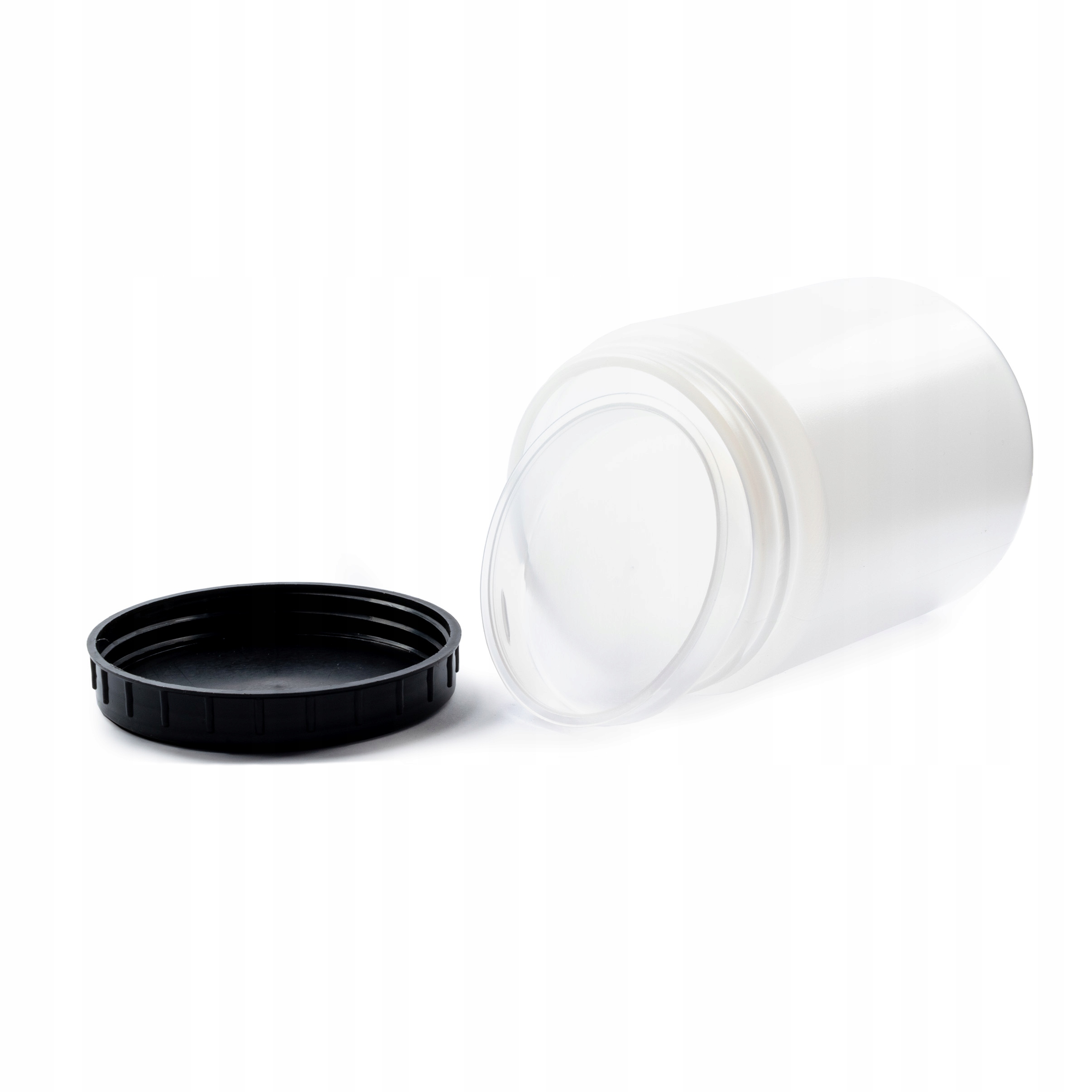 Pojemnik Hdpe z pokrywką i nakrętką 500 ml szeroka szyjka dop. do żywności
