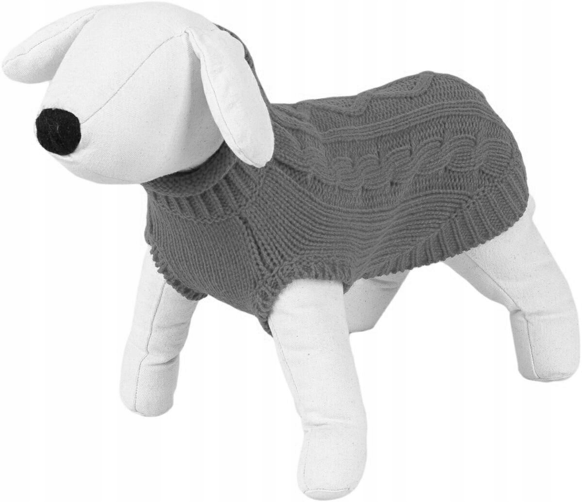 Levně 52XL svetr šedé copánky XL-40 cm
