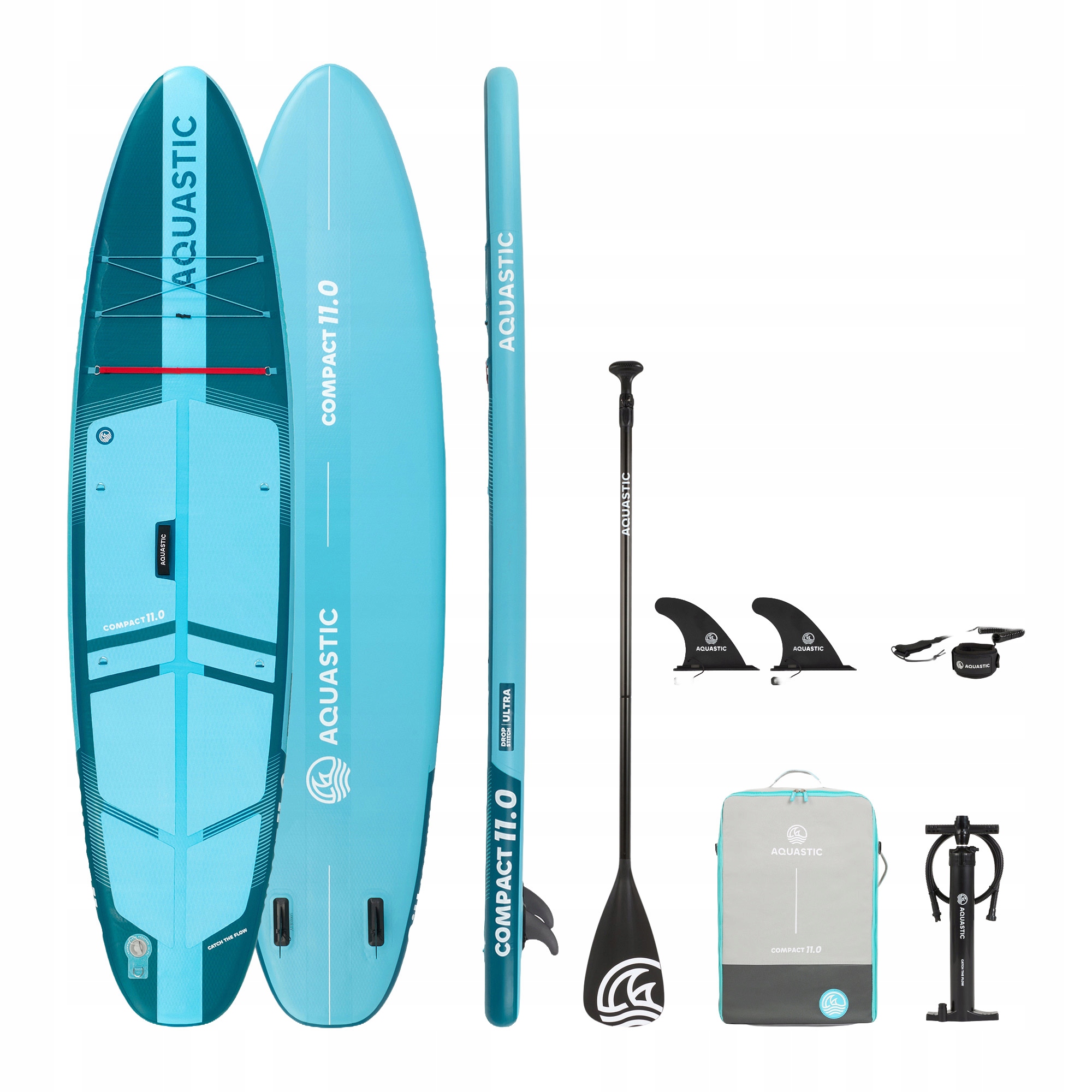 Paddlingové prkno Sup Aquastic Compact 11'0 modré 335cm sada Pádlo Pumpička Batoh