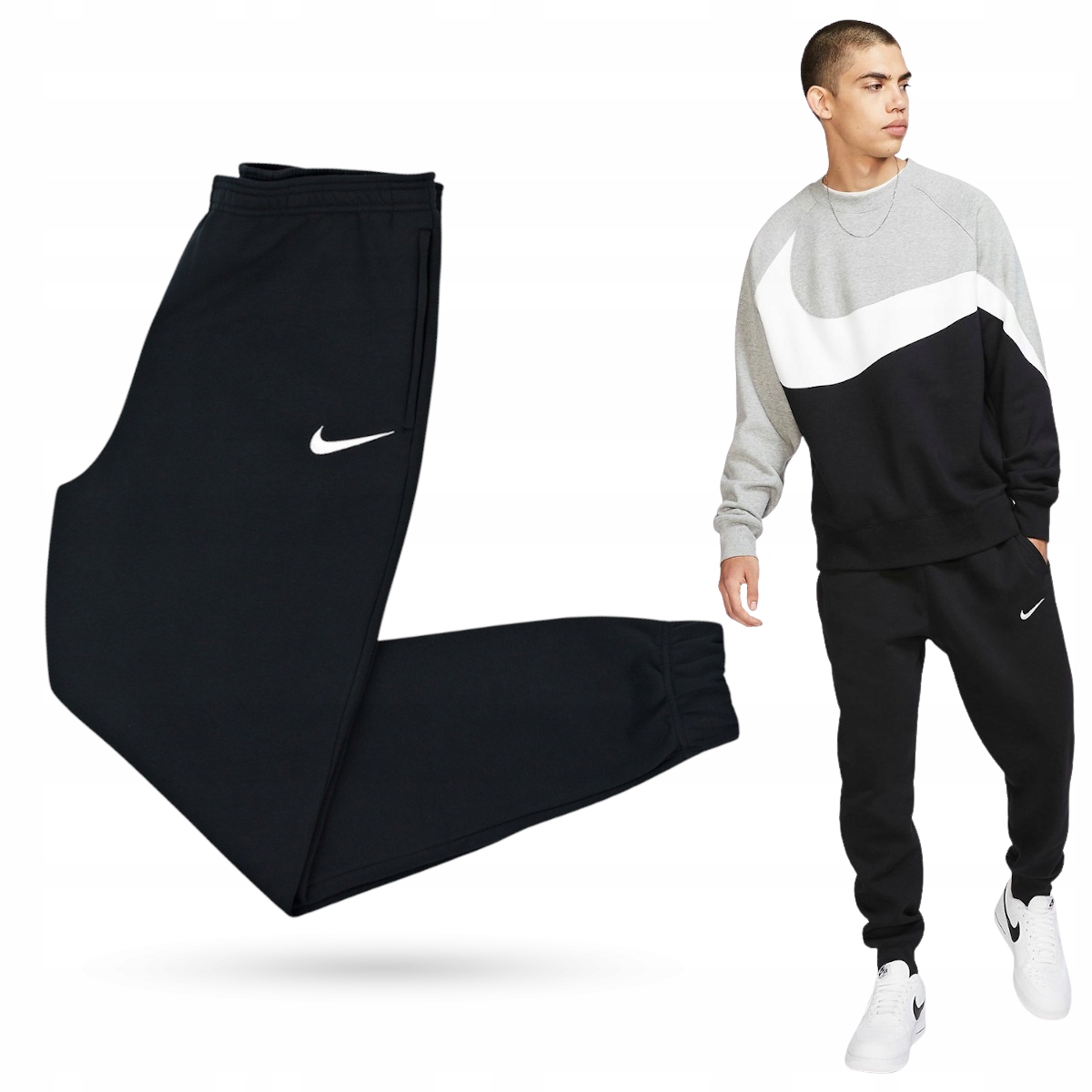 Spodnie Dresowe Męskie Nike Bawełniane Zapinane Kieszenie r. M