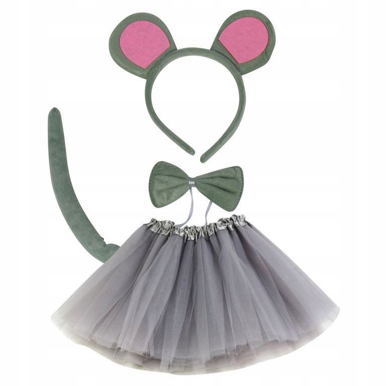 OPASKA + SPÓDNICZKA STRÓJ SZARA MYSZ MYSZKA 10-16L