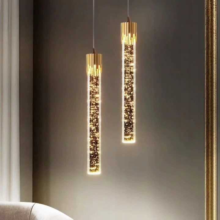 Zlaté Kryštálové Cencúle Led Lampa Glamour Krištáľ