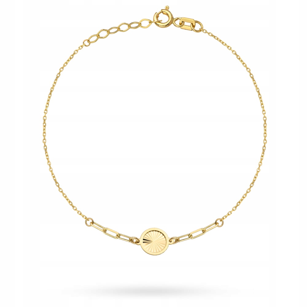 Zlatý náramek 585 Čtyřlístek Diamantovaný 0.93 g