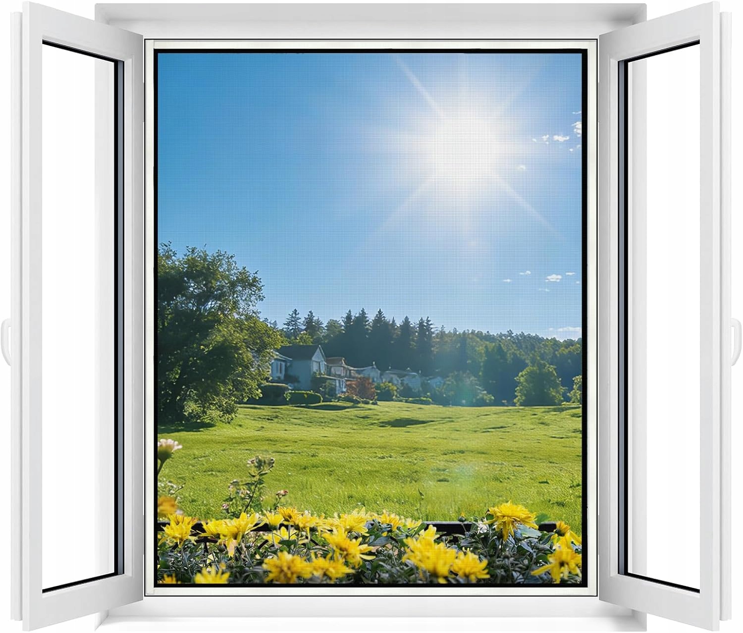 Moskytiéra Apalus okno 150 x 180 cm černá 2 ks suchý zip řezání bez vrtání