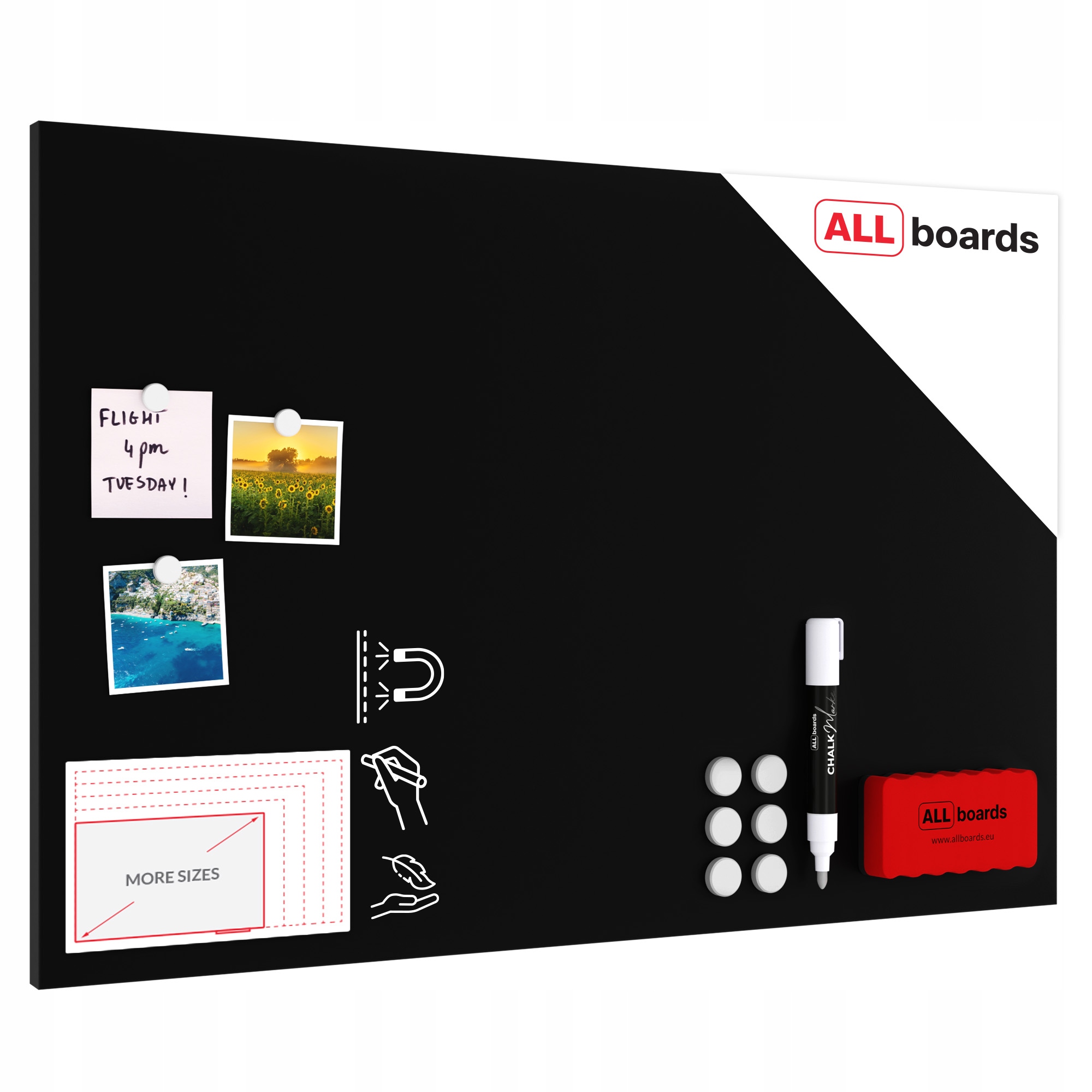 Tablica Czarna kredowa magnetyczna 90x60cm na magnesy turystyczne