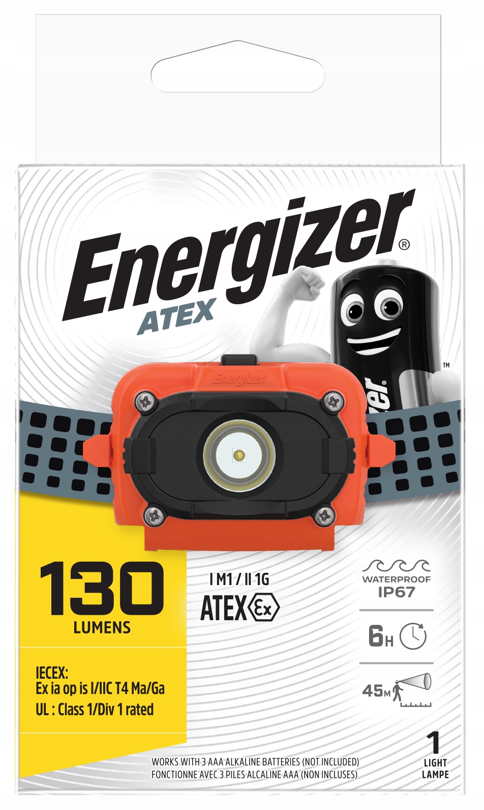 Baterka 130lm 3xAA Headlight Mine Atex Pro Energizer