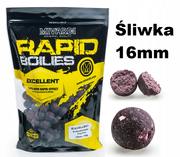 Mivardi Rapid Excellent Boilies King Plum 16mm 3300g