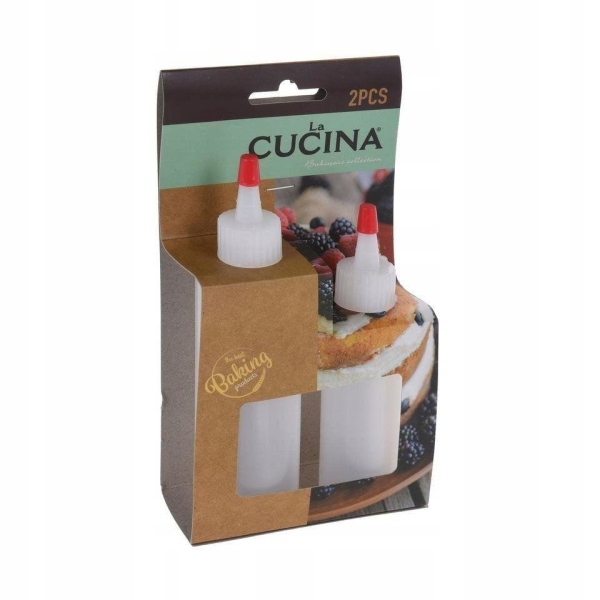 Mały dyspenser BUTELKA do dekorowania 60+120ml 2sz Kolor biały