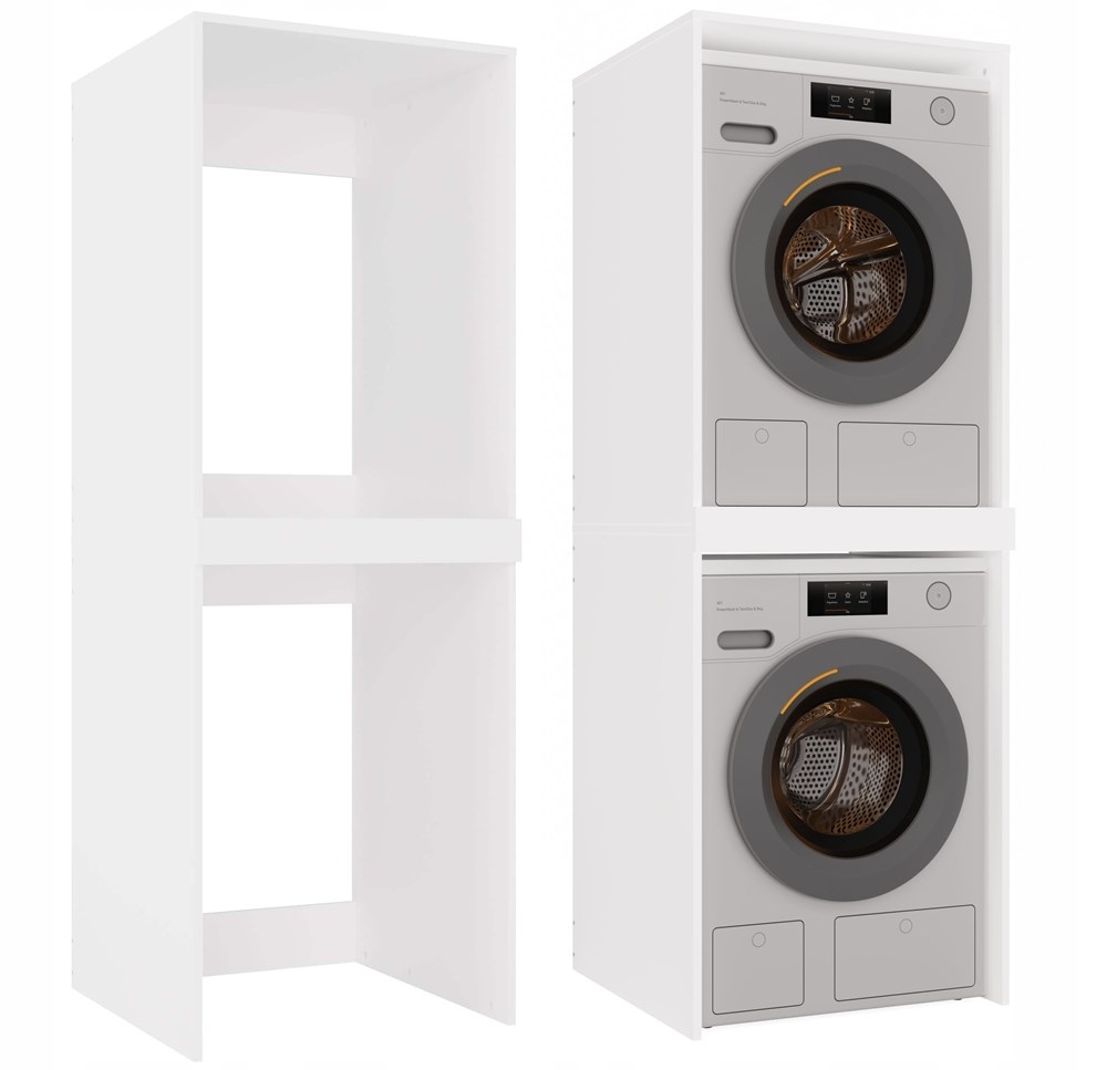 Koupelnová Skříňka Na Pračku A Sušičku Sloupek Regál Pole Twin Bílá