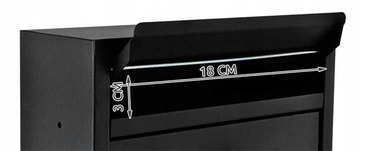 Почтовый ящик металлический S6237 черный Глубина изделия 8,5 см