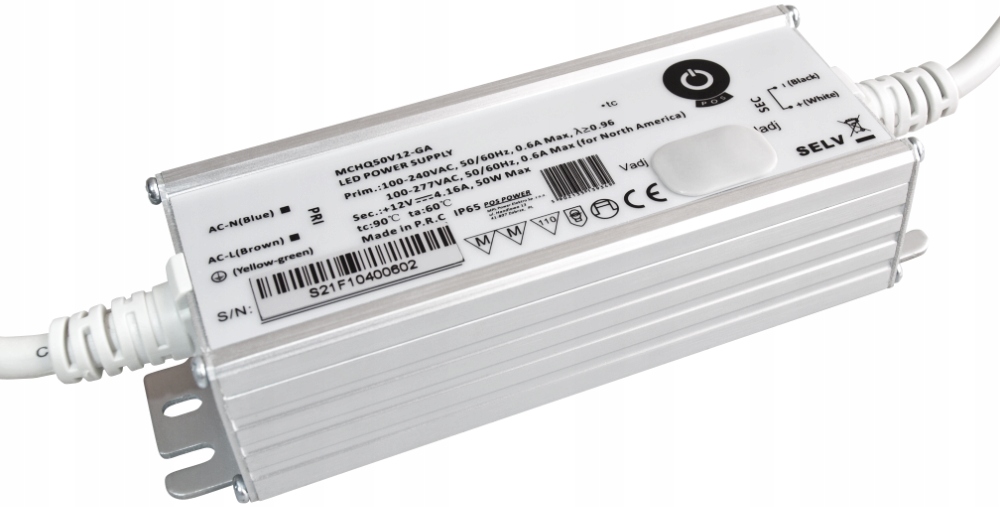 ZASILACZ STAŁONAPIĘCIOWY PRĄDOWY REGULOWANY LED 12V 50W PFC IP65 POS POWER