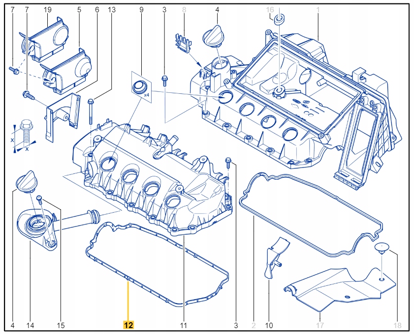 7701 059 - Renault OE 7701059314 прокладка кришки клапана