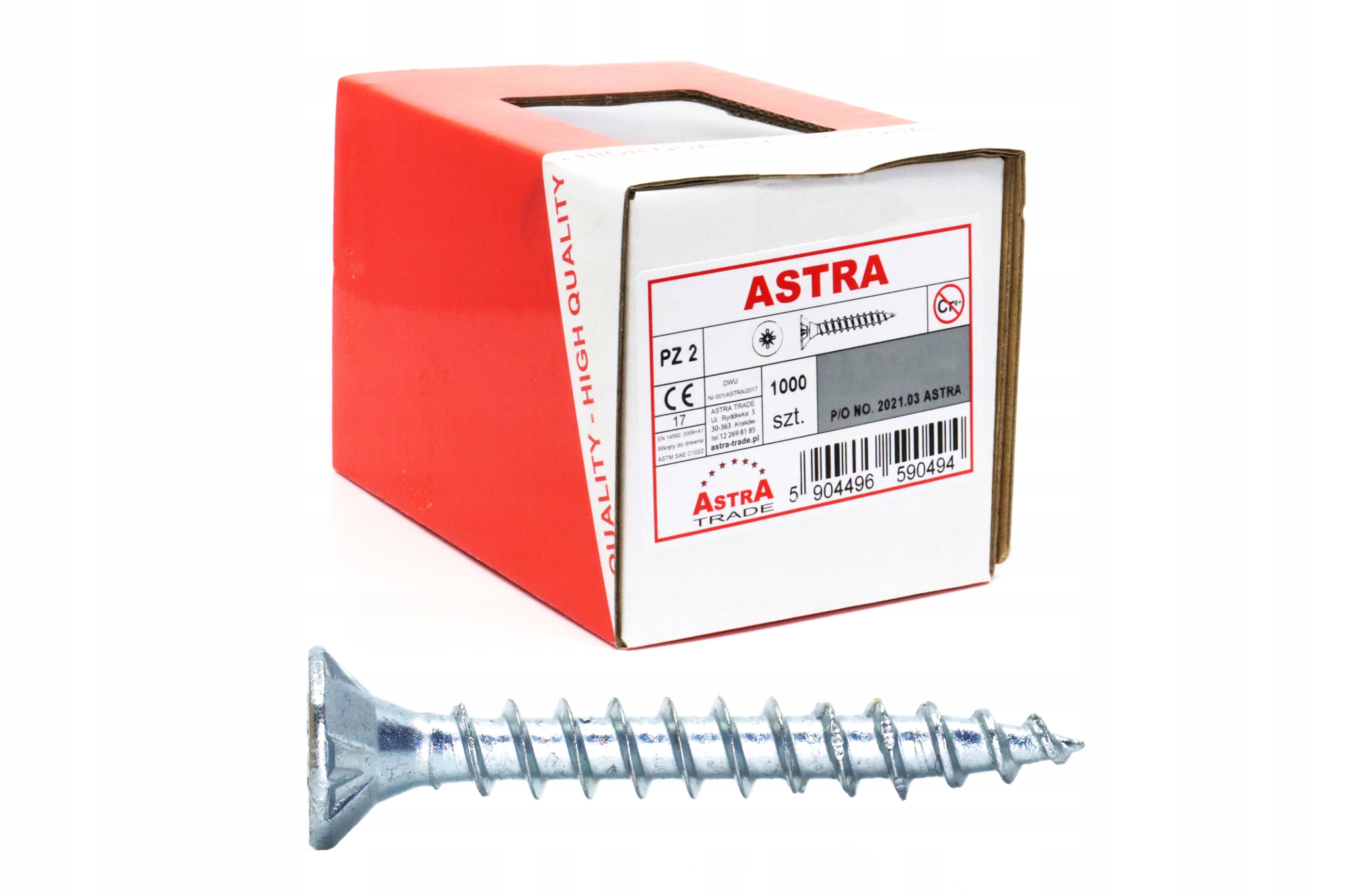 

Wkręt Hartowany Astra 3X16 /1000 Szt/ Biały