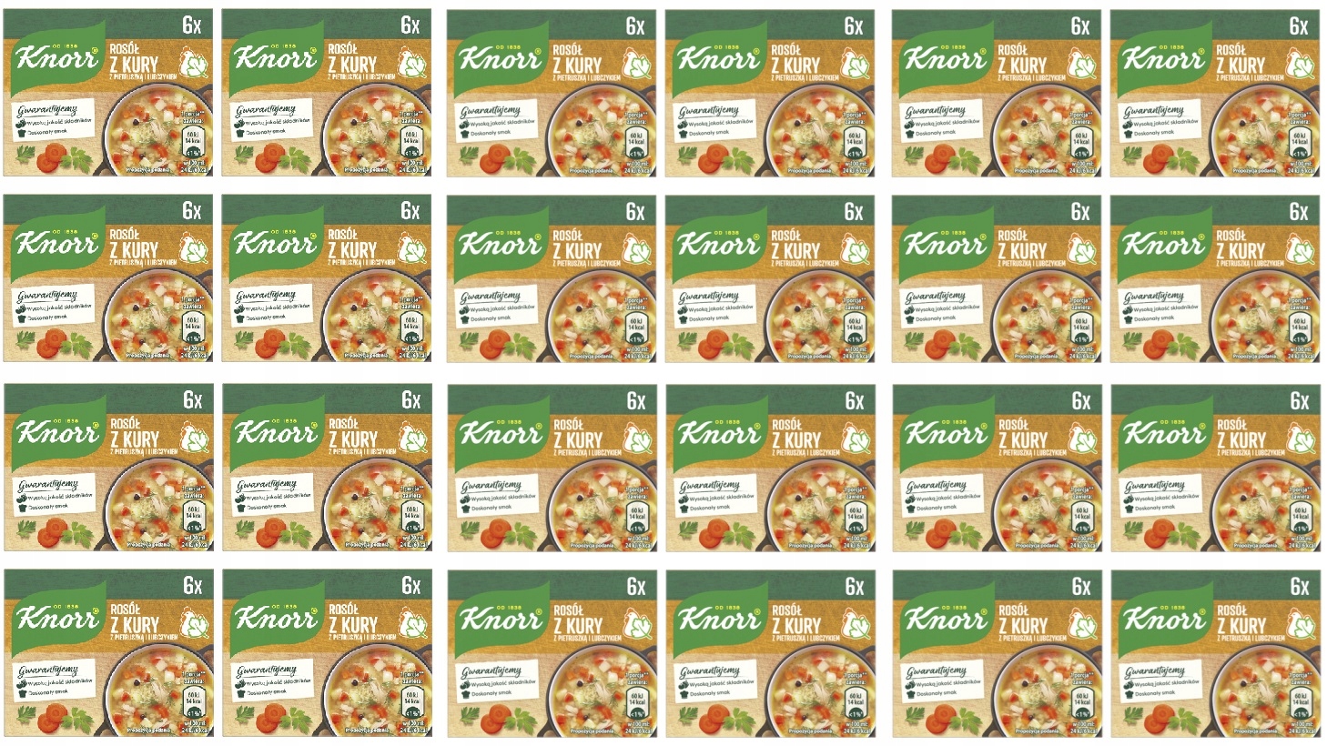 24x 60g Knorr Rosół z kury z pietruszką i lubczykiem bulion Karton