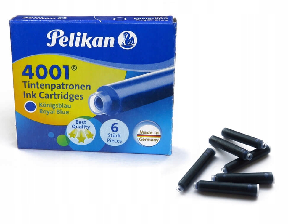 

Naboje do piór krótkie niebieskie Pelikan 6 sztuk