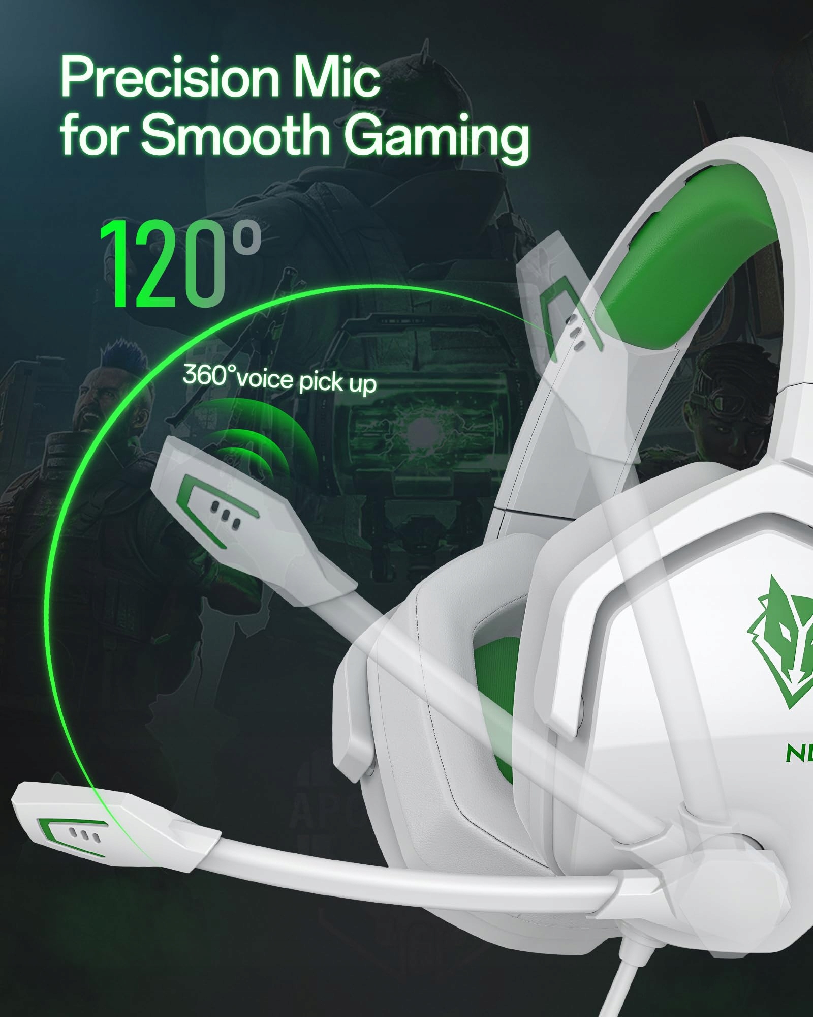 NUBWO N16 Gaming Headset Noise-Canceling Mic for PS5 PS4 Xbox PC — miniatura 4
