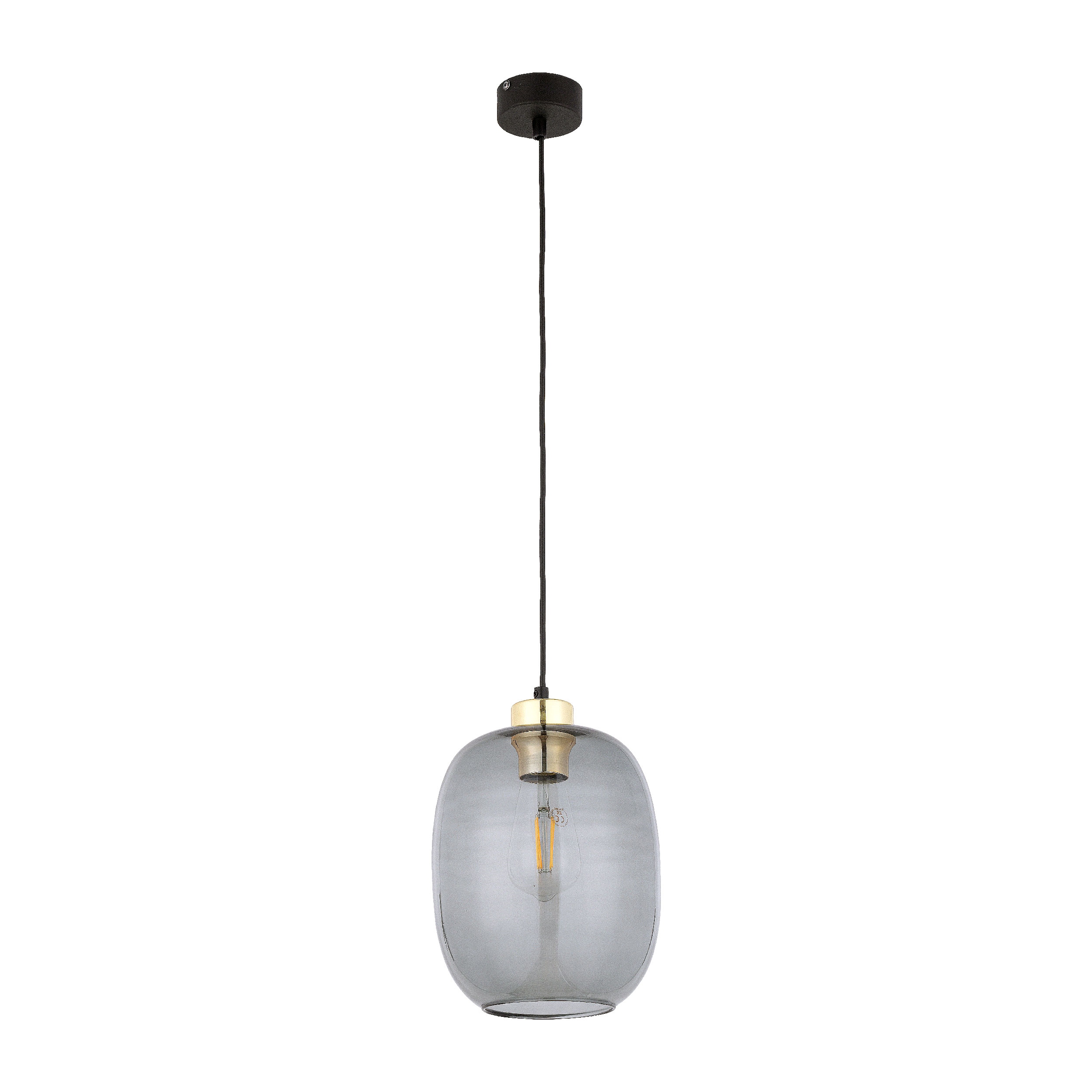 Závěsná lampa Delta Černá Zlatá Skleněná Stínidlo 1xE27 Stropní Svítidlo do domu
