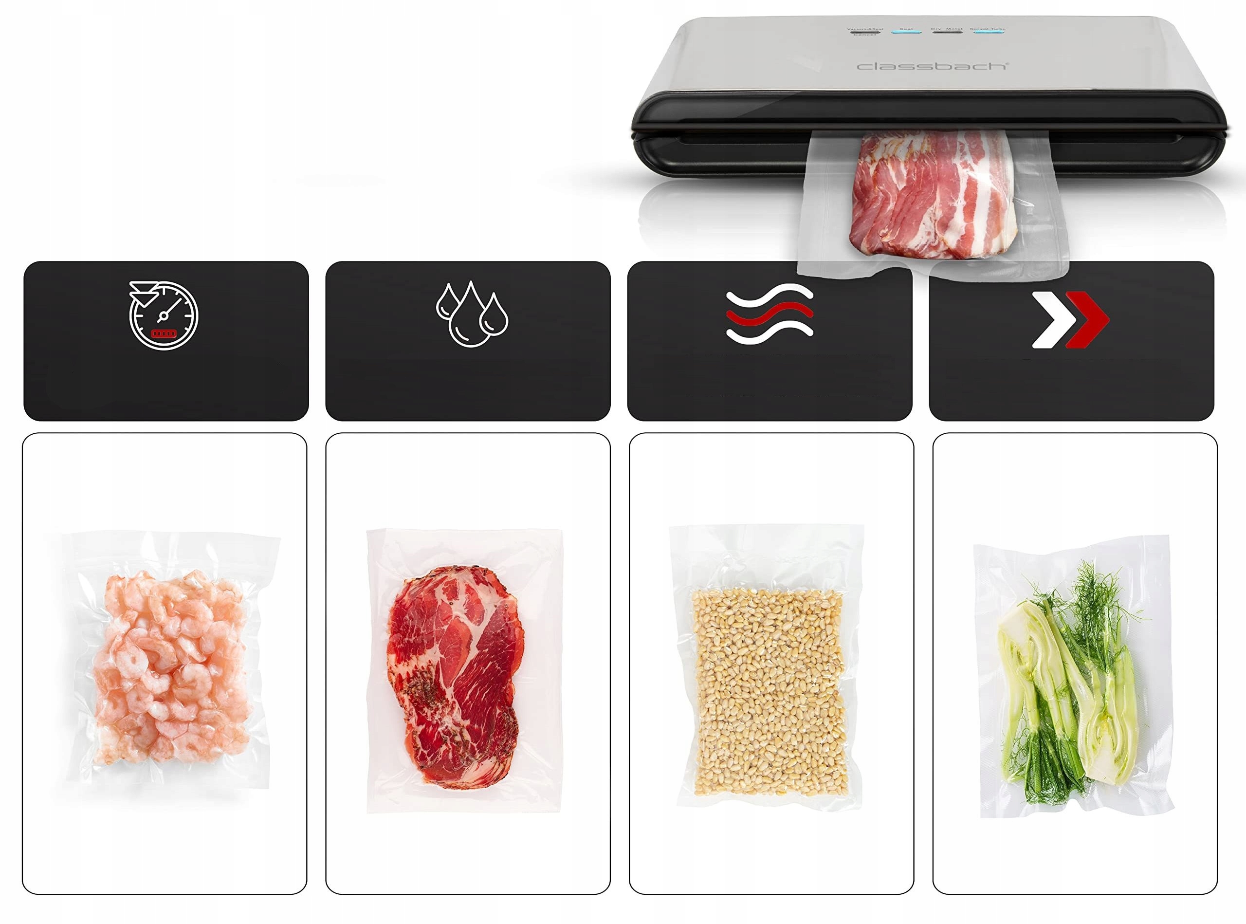 ZGRZEWARKA PRÓŻNIOWA DO ŻYWNOŚCI PAKOWARKA DO FOLII LISTWOWA + WORKI Moc 120 W