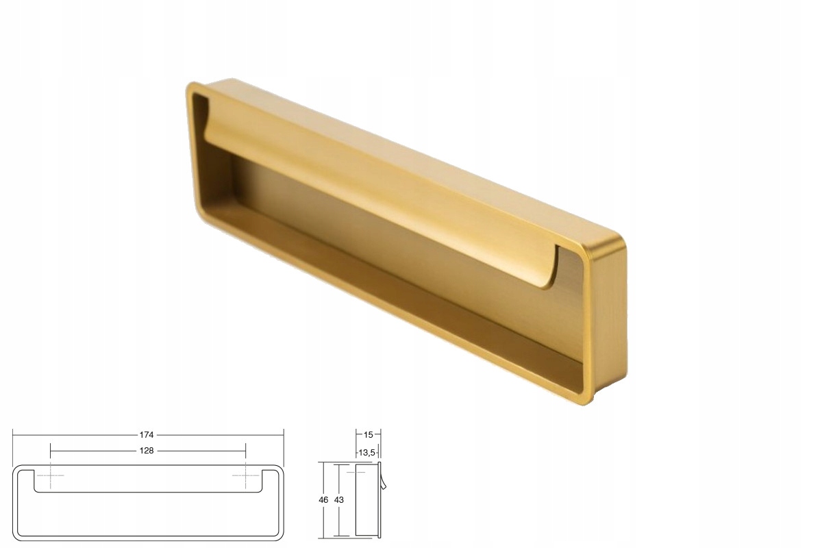 Nábytková úchytka Viefe 0542/0128 Fold kartáčovaná mosaz 0542128Z618