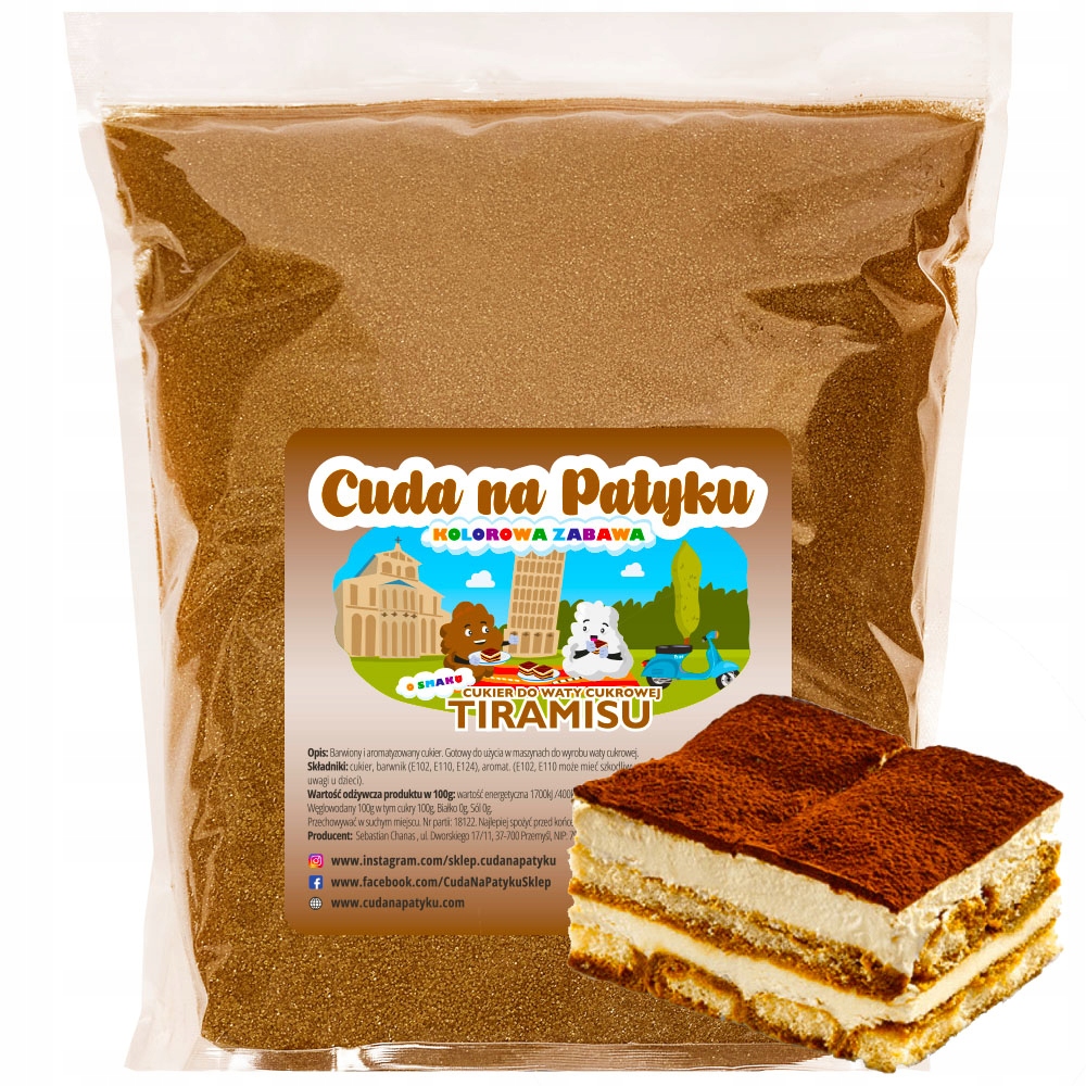 

1 Kg Cukier do waty cukrowej kolorowy Tiramisu