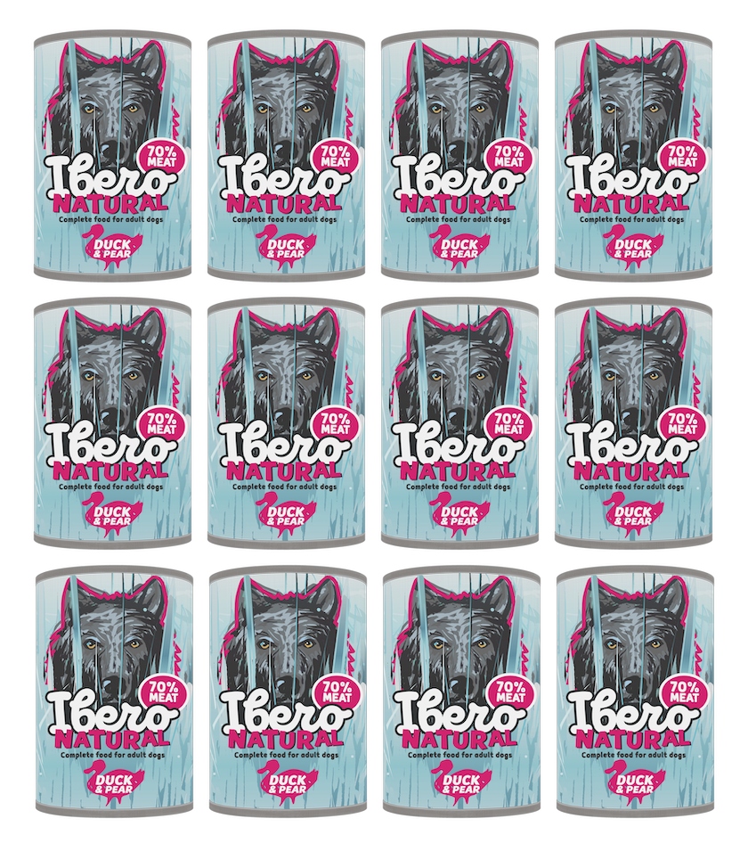 Ibero Natural Kachna s hruškou Kompletní krmivo pro dospělé psy 12 x 400 g