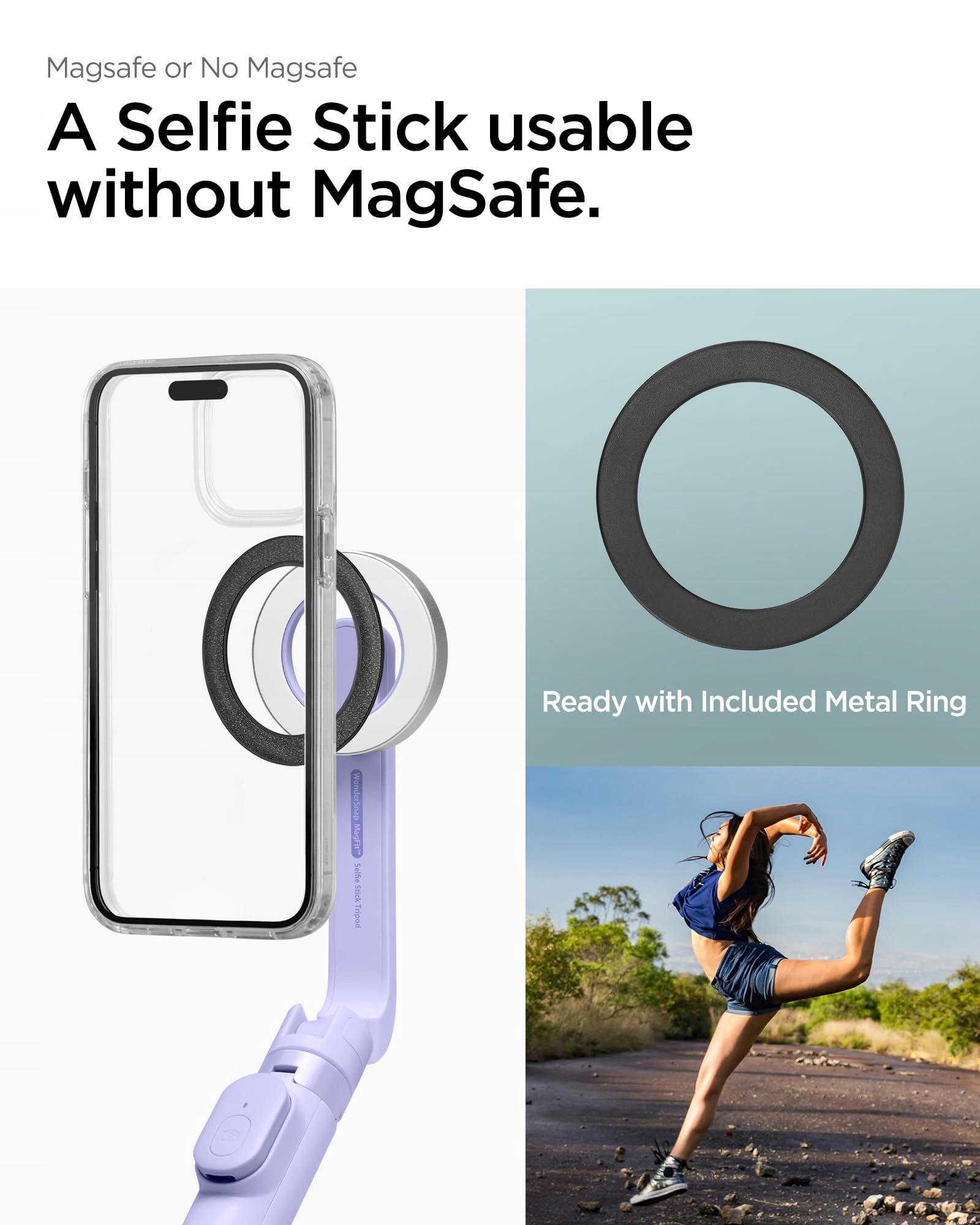 Spigen Magsafe statyw do selfie Wondersnap SPIGEN MAGFIT Lawenda — miniatura 2