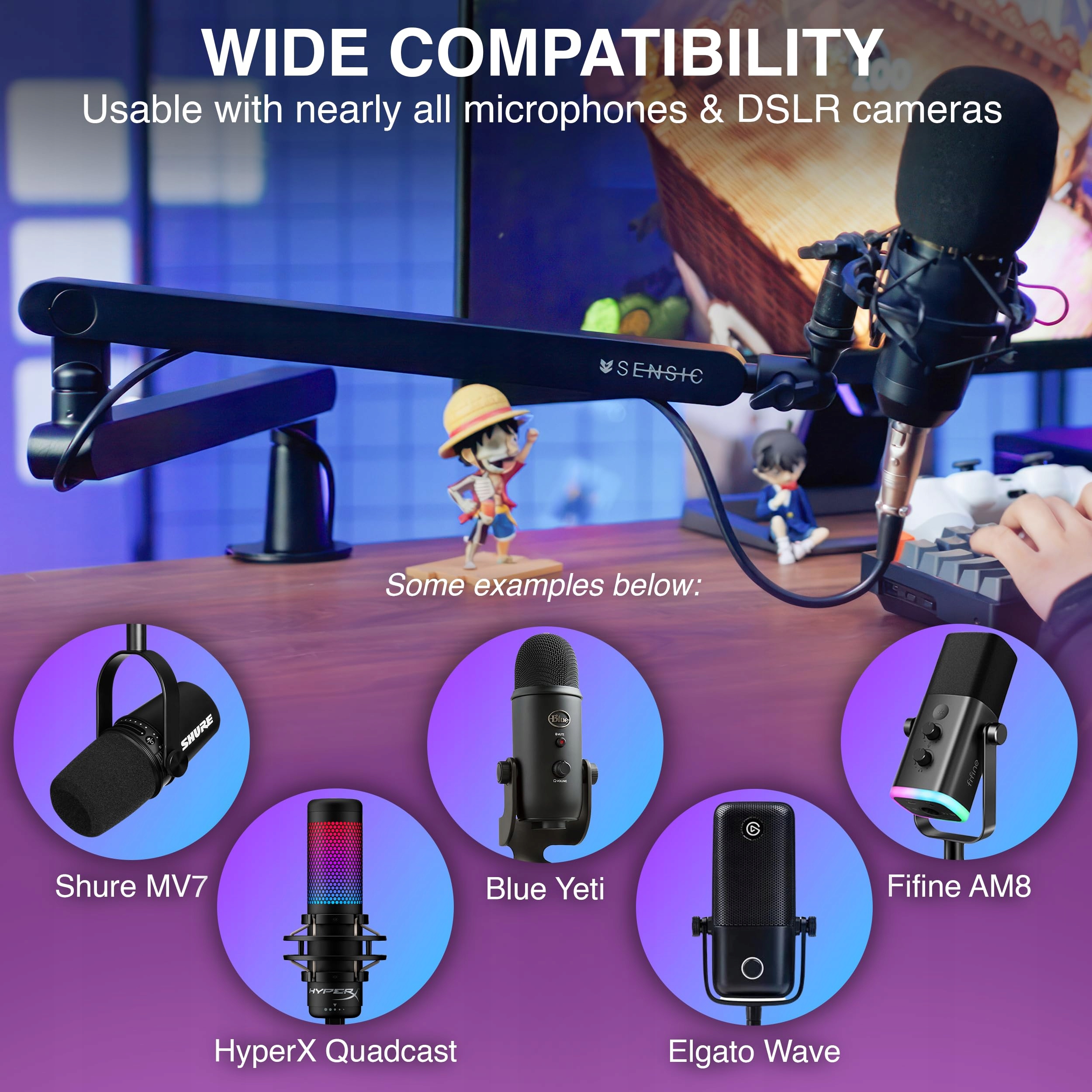SENSIC SA-30 LP Niski Stojak Mikrofonowy Do Streamingu 360° — miniatura 3