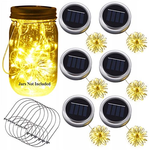 YMENOW 6 Solar Garden Lights 30 LED Jar Outdoor Lighting — miniatura 2
