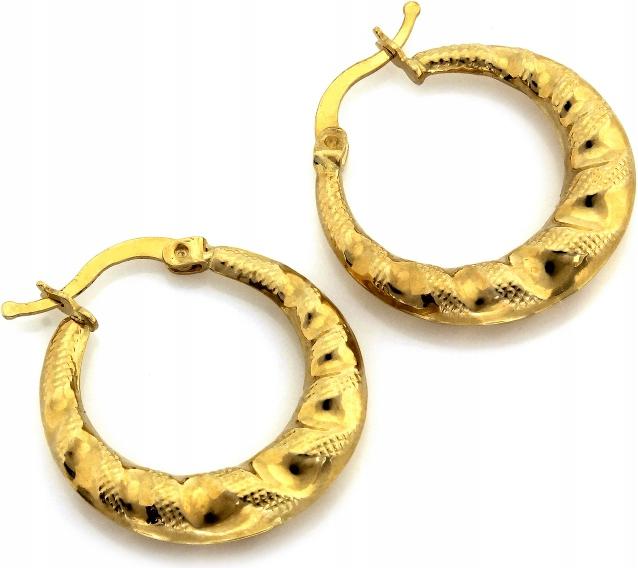 Zlaté náušnice 585 nafukovací kola anglické 14K jsou elegantní jako dárek 14k