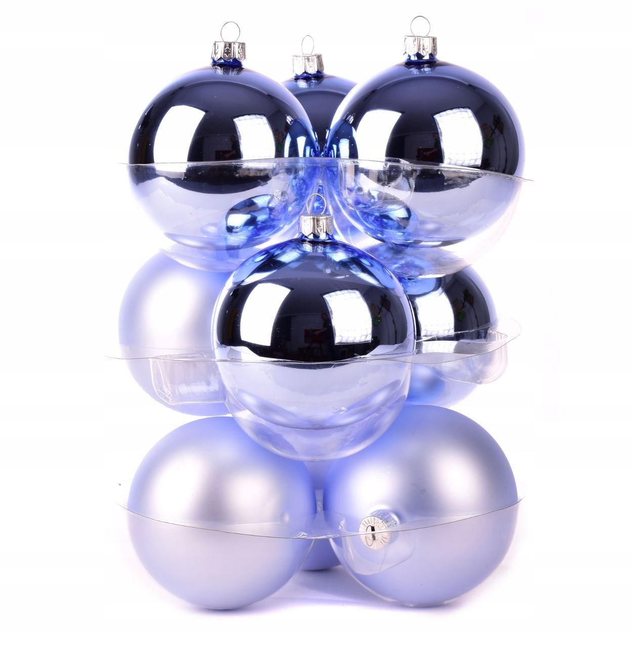 

Zestaw bombek na choinkę 8 cm j. niebieski mix