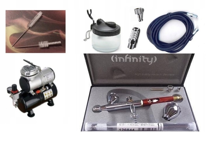 Aerograf i kompresor infinity CR+ 2w1 + akcesori