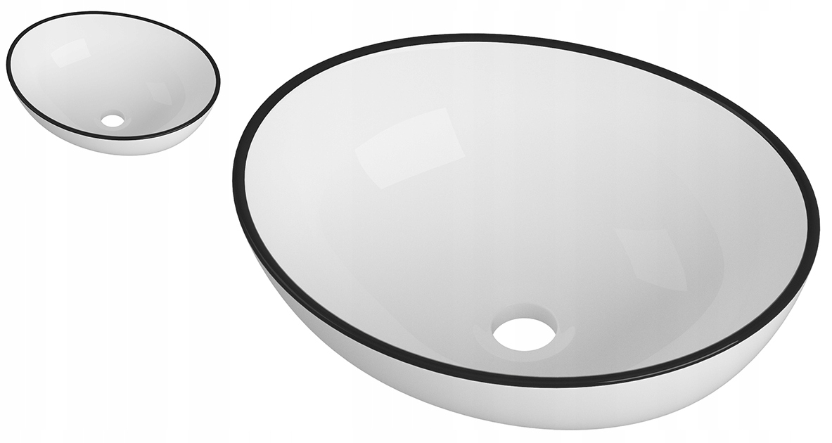 Čierna Umývadlová Doska Oválna Biela Keramická Kúpeľňová Obruč