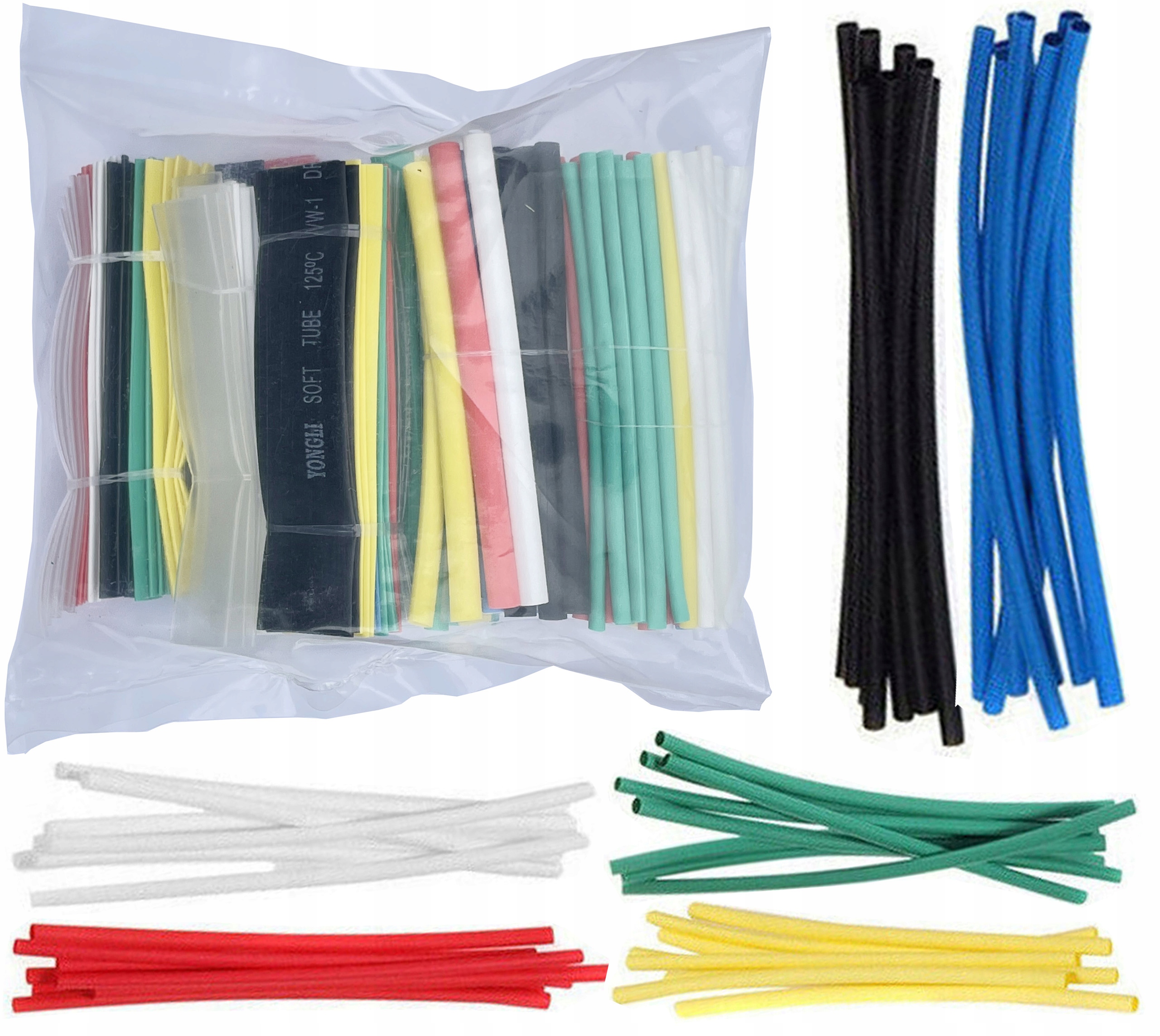 ZESTAW RUREK RURKI TERMOKURCZLIWE 196 SZT KOLOROWE