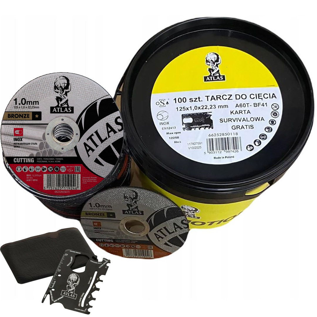 Kotouč na kov 125x1 mm Inox 100kusů Atlas Norton 66252850118+karta surv