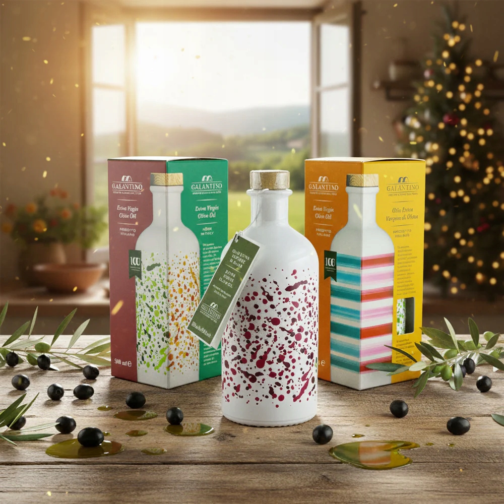 Levně Extra panenský olivový olej v ručně zdobené keramické nádobě (Bordo 500ml)