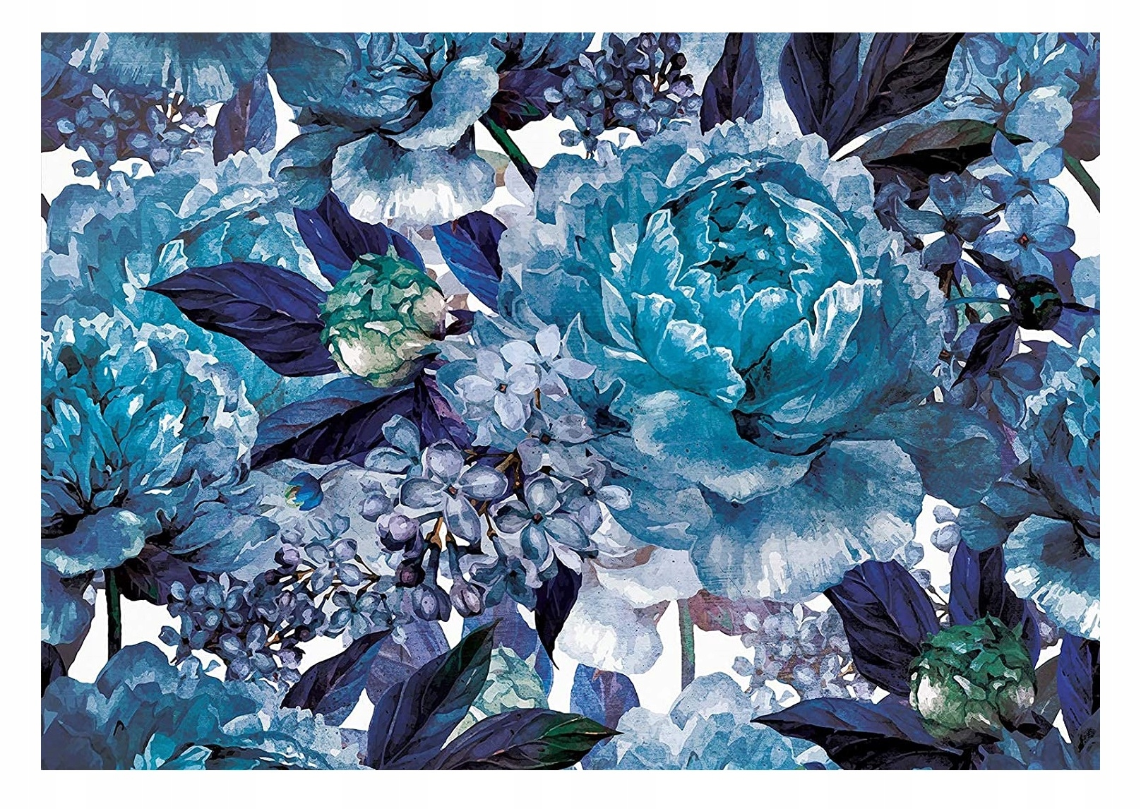 Fototapeta Pivoňky Modré květy Růže 312x219