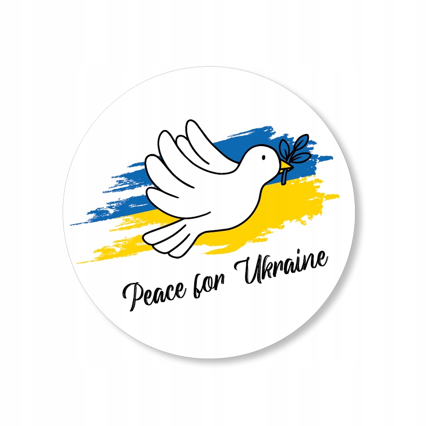 

Naklejka okrągła Peace Pokój Ukrainie 4x4cm